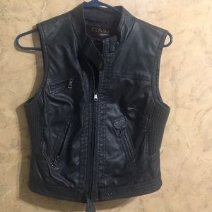 Grey leather vest